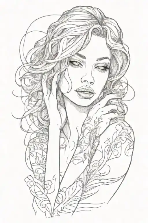 Sexy Women Shrouding His Face With Her Hand