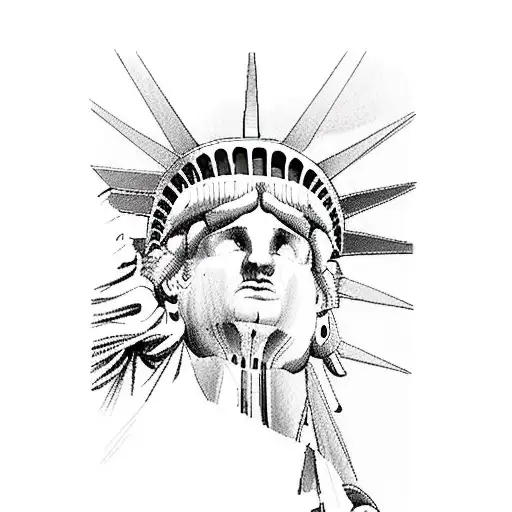 New York Skyline Statue Of Liberty