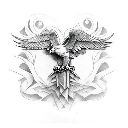 Stencil Eagle Tattoo On Shoulders Should Be More Aesthetic And Good On Darker Skin