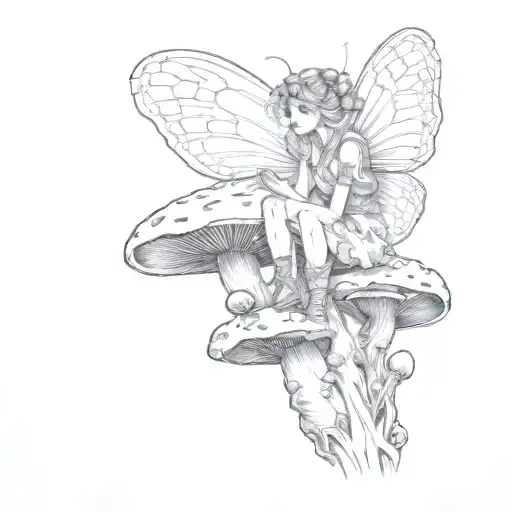 Fairy Sitting On A Mushroom