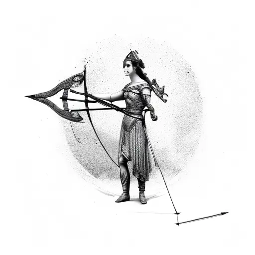 Woman With Bow And Arrow From Ancient Greece