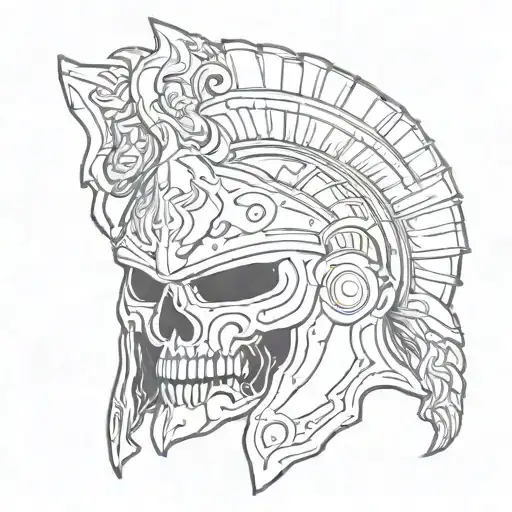 Half Skull Half Spartan Helmet