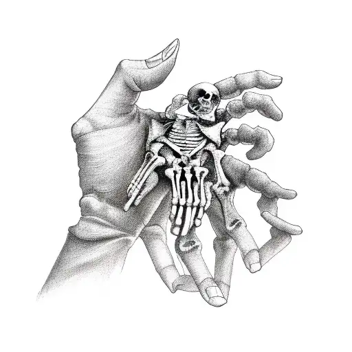 Skeleton Hand With Dove