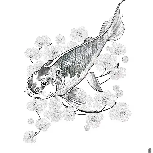 Cherry Blossom With Koi Fish