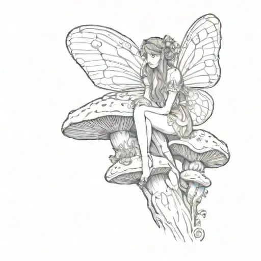 Fairy Sitting On A Mushroom