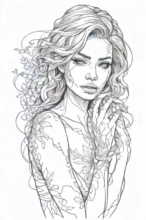 Sexy Women Shrouding His Face With Her Hand