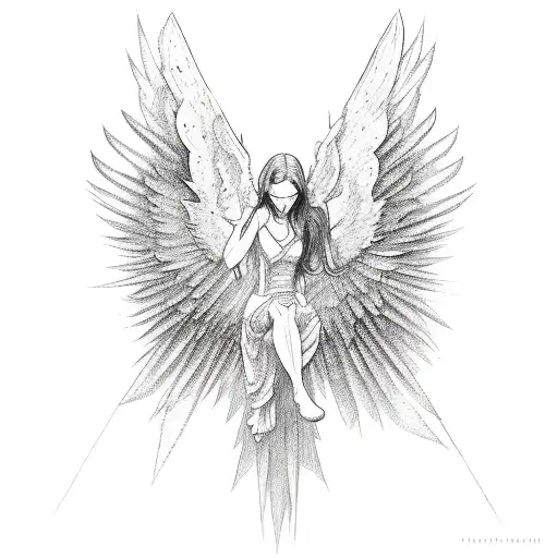 Fallen Angel Falling Down From Skies