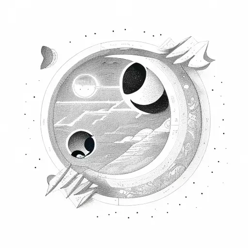 Open Book With An Image Of Night And Day