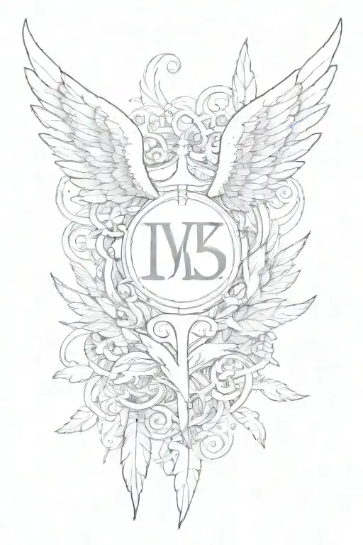 Wings With Roman Numerals Intertwined