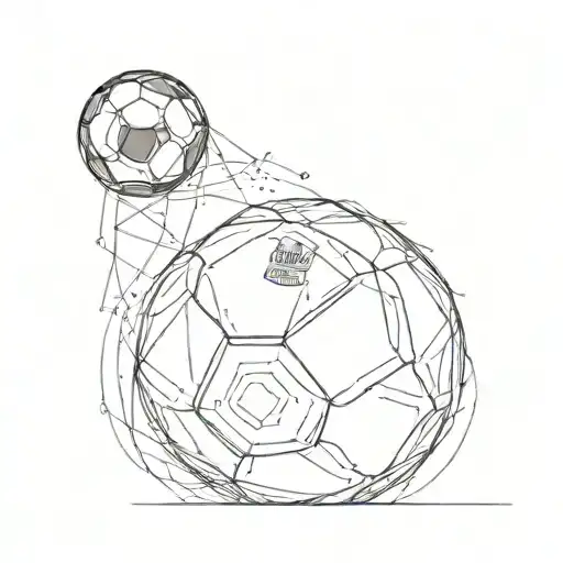 A Minimalist Tattoo Design Of A Soccer Ball With A Subtle Nod To Fortaleza Esporte Clube