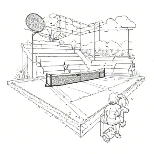 Love For Tennis Court Looking