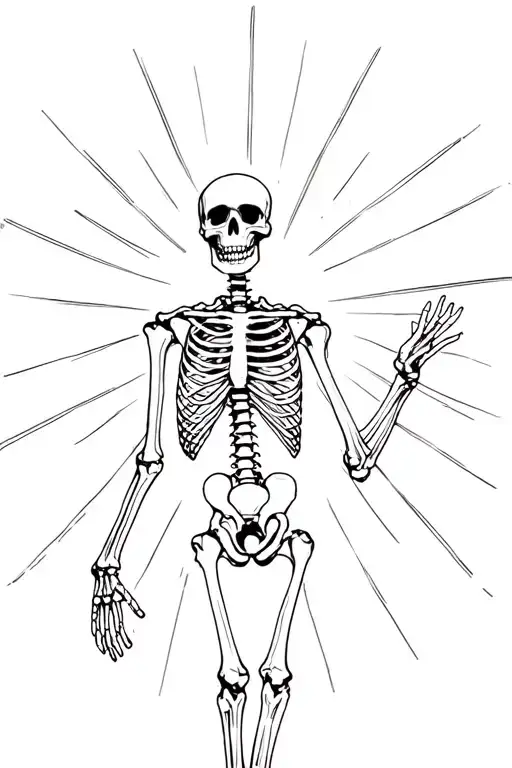 Skeleton Made Of Sunlight Reaching Out