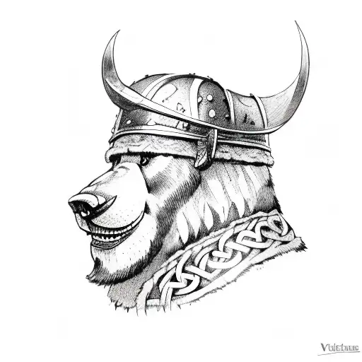 Viking With Bear Hat