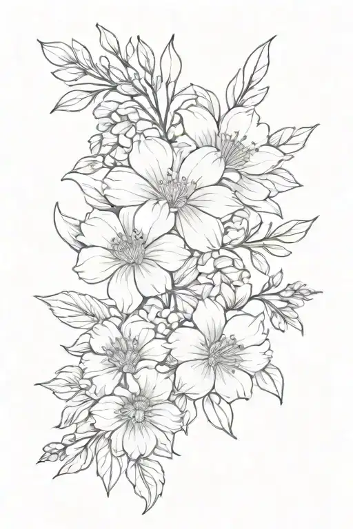 Simple Tattoo Of The April And August Birth Flowers In A Bouquet