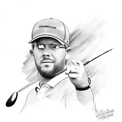A Sketch-style Portrait Of A Golfer Swinging A Club While Surrounded By Various Animals