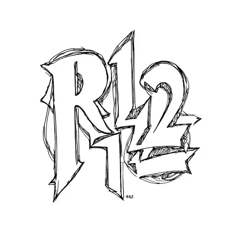 R42 In Words Written Gang Tattoo Design Featuring
