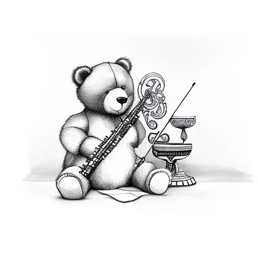 Teddy Bear Playing Flute