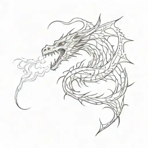 Minimalistic Dragon Breathing Fire