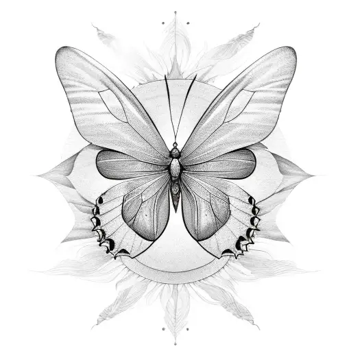 A Butterfly Made Of Sun Rays Flying Over A Peaceful Meadow Filled With Begonias