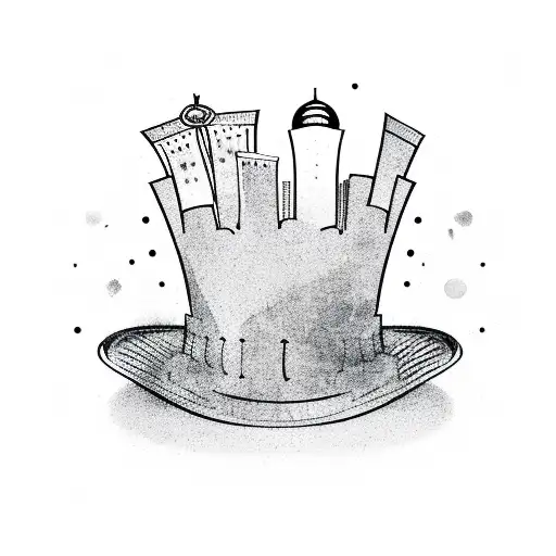 A Chef's Hat With A Skyline Of Las Vegas In The Background