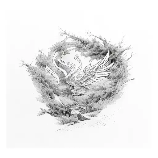 Phoenix With Forest