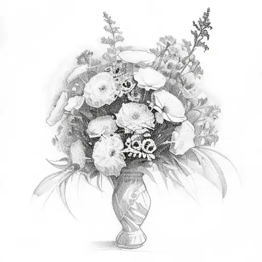 Bouquet With The November And July Flowers With The Date '1962-2012'
