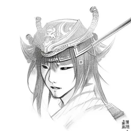 A Fusion Of A Kpop Idol And A Samurai Warrior Holding A Sword