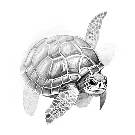 Turtle With And Island Inside