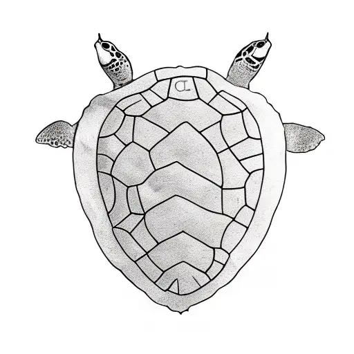 Turtle With And Island Inside Shell