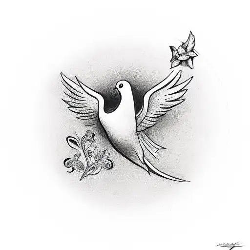 Dove Carrying A Heart Symbolizing Love And Faith