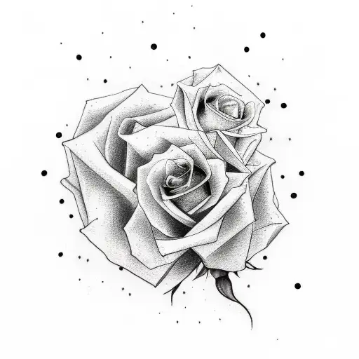 Roses With Moon And Some Stars Collar Bone