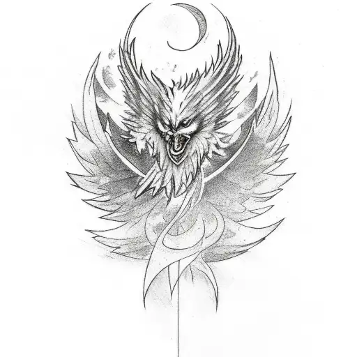 Combine A Phoenix And Space Elements In A Tattoo Design