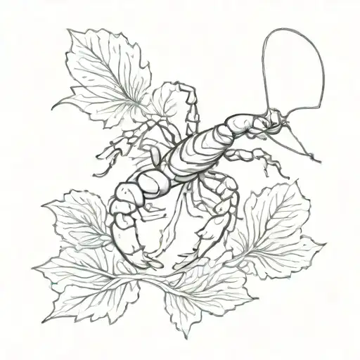Scorpion On Ginkgo Biloba Leaves