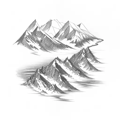 Mountain With A River And Lake