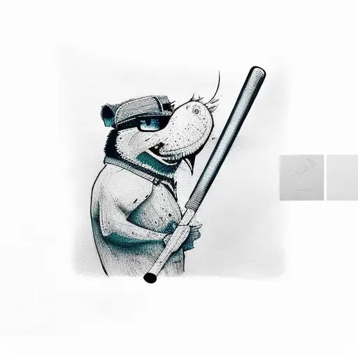 White Background With Baseball Bat With Teal Bandana Wrapped Around It