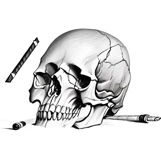 Skull With A Cigar