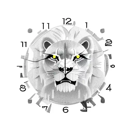 Roaring Lion Clouds Clock