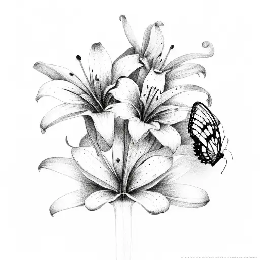 Lily And Butterflies
