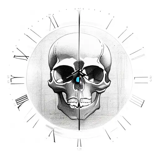 Skull Inside Of A Clock