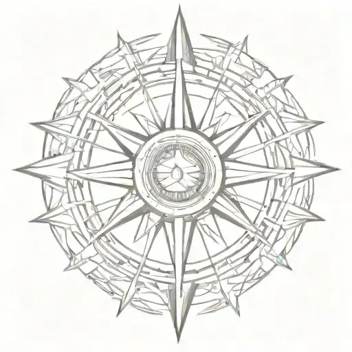 Wind Rose With Spartan Helmet In The Centre