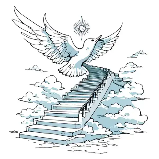 Stairway To Heaven Clouds And Dove