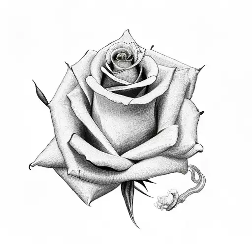 Smoking Rose Intertwined With A Compass