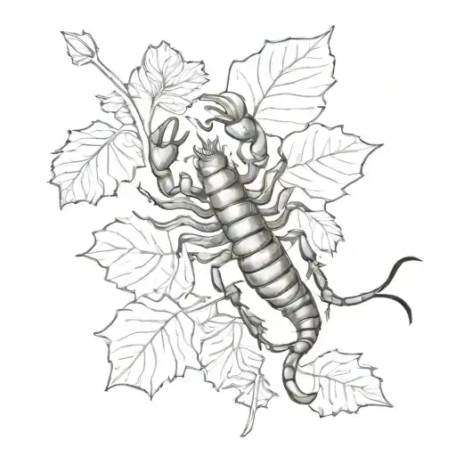 Scorpion On Ginkgo Biloba Leaves