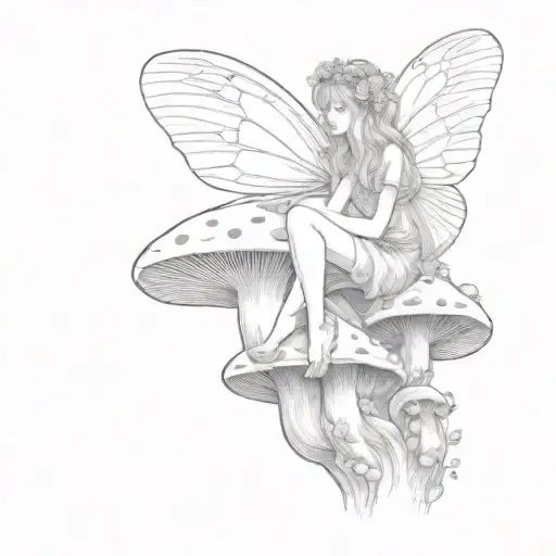 Fairy Sitting On A Mushroom