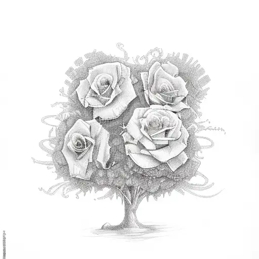 Family Tree And Roses And Florida