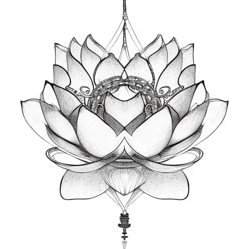 Lotus Flowers Intertwined With Broken Chains