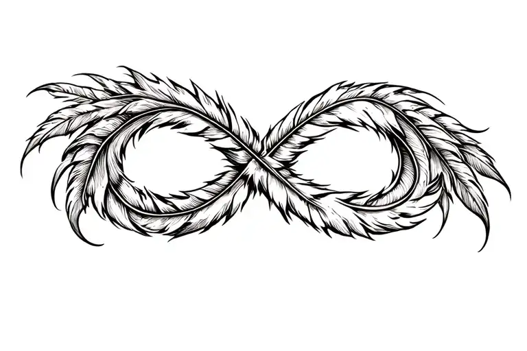 Infinity Symbol Feather Unbreakable