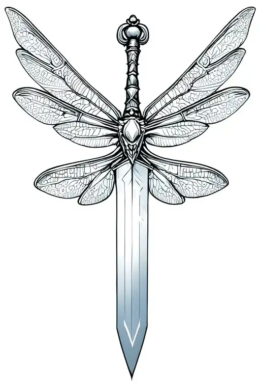 Dagger With Dragonfly Wings Spread Wide