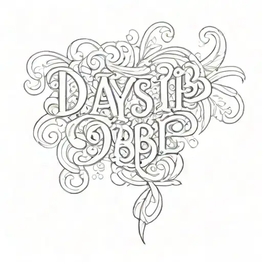 A Lettering Tattoo That Says Daysi Let It Be Just Lettering