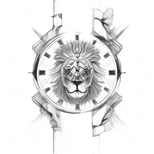 Hourglass Skeleton Hand Lion Paw